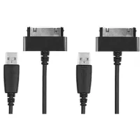 Cellonic 2x Câble 30 Pin Connector vers USB A 2.0 pour Tablette Samsung Galaxy Note 10.1 / Tab 8.9 / Tab 10.1 / Tab 2 7.0 / Tab 2 10.1 / GT-N8000 charge et transfert données data noir
