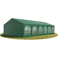 TOOLPORT Tente Barnum de Réception 6x12 m Bâches PVC 750 N vert Cadre de Sol Jardin