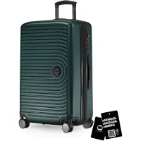 Hauptstadtkoffer Milieu - valise moyenne + badge numérique, valise de voyage extensible check-in bagages valise à roulettes 90L sangle 158 cm double roulettes trolley TSA,vert forêt
