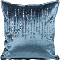 Eurofirany ROYAL / 1 taie d'oreiller en velours avec zircons, 45X45 cm, couleur : bleu