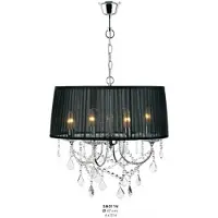 Casa Padrino Baroque Cristal Lampe à suspendre Noir Ø 47 cm - Lampe à suspendre de style baroque
