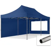 TOOLPORT 3x6 m Tonnelle pliante Acier, PES 750, côtés panoramiques, bleu foncé