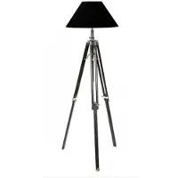 Casa Padrino Luxe Lampe de Studio Télescopique Lampe Vintage Lampadaire Noir / Chrome - Finition Nickel - Qualité Luxe