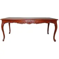 Casa Padrino Table de salle à manger Baroque, finition couleur acajou, dimensions 140 x 80 x 90 cm - Table en bois massif de style antique