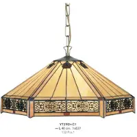 Casa Padrino Tiffany Suspension diamètre 40cm 1-lampe ModH4 - Lampe Lampe de plafond Art Déco Art Nouveau