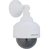 Relaxdays 4 caméras factices, voyant LED clignotant, pour l'intérieur et l'extérieur, dissuasion contre les cambrioleurs, caméra de surveillance factice, blanche