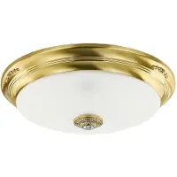 Casa Padrino Luxus Barock Kristall Deckenleuchte Gold / Weiß Ø 60 x H. 20 cm - Plafonnier rond de style baroque pour le salon - Luminaires baroques - Meubles baroques - Noble et somptueux