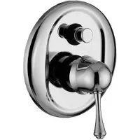 Casa Padrino Accessoires de salle de bain de luxe - Art Nouveau Rétro Mitigeur de douche encastré avec bouton poussoir chromé Série Milano - Italy