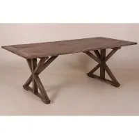Casa Padrino Table de salle à manger vintage en teck massif, style rustique gris, , 170 x 95 x 78 cm