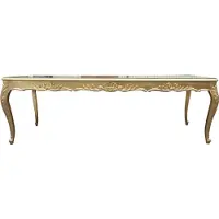 Casa Padrino Table de salle à manger Barock, finition or, dimensions 250 x 100 x 84 cm - Table de salle à manger de luxe en bois massif