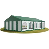 TOOLPORT Tente Barnum de Réception 5x10 m Bâches PVC 750 N vert Cadre de Sol Jardin