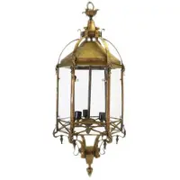 Casa Padrino Baroque Lampe à suspendre Laiton Style antique Oxydé - Restaurant - Lampe d'hôtel Lanterne