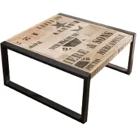 MASSIVMOEBEL24.DE MASSIVMOEBEL24 | Table basse 80x80 Manguier brut imprimé Bois naturel FACTORY #110