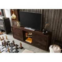 WOLF-Möbel MASSIVMOEBEL24 | Meuble TV en bois d'acacia laqué marron BARK #211