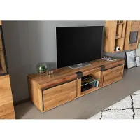 MASSIVMOEBEL24.DE MASSIVMOEBEL24 | Meuble TV 220x48 Chênes sauvage et lombard huilé Bois naturel NEW AMSTERDAM #03