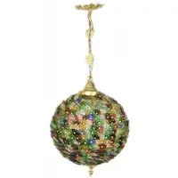 Casa Padrino Plafonnier baroque multicolore 30 x H 65 cm - Lampe en verre