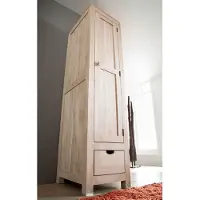 MASSIVMOEBEL24.DE MASSIVMOEBEL24 | Armoire penderie 48x60 Acacia blanchi Blanc NATURE WHITE #98