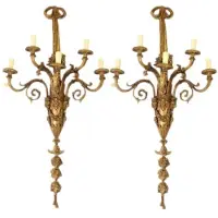 Casa Padrino Baroque Ensemble d'appliques murales Bronze oxydé style antique - Lampe murale éclairage (2 lampes)