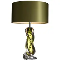 Casa Padrino Lampe de table design , couleur verte - Lampe de table luxueuse en verre et en fer - 16 x 43 x 65 cm