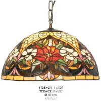 Casa Padrino Suspension Tiffany Ø 40 cm - Suspension Tiffany fabriquée à la main