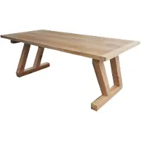 Casa Padrino Table de salle à manger de luxe en bois massif - Chêne - 200 cm x 100 cm x H78 cm - Finition lourde