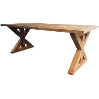 Casa Padrino Table de salle à manger de luxe en bois massif - Chêne - 200 cm x 100 cm x H78 cm - Finition lourde