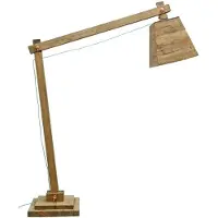 Casa Padrino Lampadaire en pin naturel 190 x 52 x H. 220 cm - Lampadaire de luxe avec câble bleu aqua
