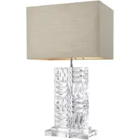 Casa Padrino Lampe de table en cristal avec abat-jour naturel 28 x 45 x H. 76,5 cm - Meubles et accessoires de luxe