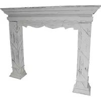 Casa Padrino Revêtement de cheminée de style rustique "", style shabby chic, couleur blanc antique, dimensions : 116 x 22 x 99 cm