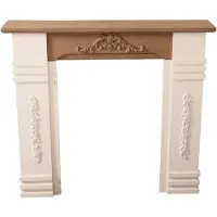 Casa Padrino Cheminée de style campagnard blanc antique / marron 110 x 22 x h. 98 cm - Meubles Shabby Chic