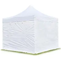 TOOLPORT 3x3 m Tonnelle pliante Acier, PES 750, côtés sans fenÃªtre, blanc