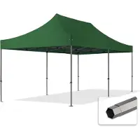 TOOLPORT 3x6 m Tonnelle pliante Acier, PES 750, vert foncé