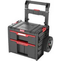 Qbrick System PRO Cart 2.0 Plus Drawer 2 boîte mobile sur roulettes 520 x 415 x 660 mm 9,5 l 12 l poignée télescopique double amovible