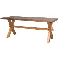 Casa Padrino Table de salle à manger / table de cuisine en bois massif de style rustique brun 210 x 90 x H. 78 cm - Meubles de cuisine de style rustique