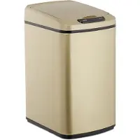 Relaxdays 10026543_902 Sensor Mülleimer 12,0 l gold