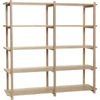 Hubsch Armoire avec 5 étagères chêne - naturel
