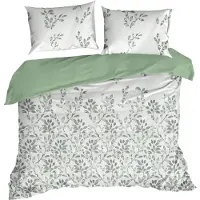 Sonstiges Set de taies d'oreiller 160 x 200 cm blanc vert botanique