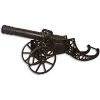 Casa Padrino Canon décoratif de style antique noir antique / rouille 162 x 42 x H. 70 cm - Canon historique médiéval en fonte - Jardin & terrasse Accessoires déco