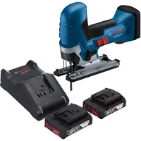 Bosch GST 18V-125 S Professional Scie sauteuse sans fil 18 V 125 mm Brushless + 2x batterie 2,0 Ah + chargeur