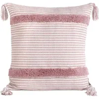 Eurofirany TERRA COLLECTION AVINION Taie d'oreiller en coton épais avec pompons aux coins, 45X45 (45 x 45 cm)