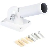 OEM Support mural pour mâts de drapeau - Métal blanc - vis incluses