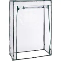 Relaxdays Serre à tomates , acier et film PVC, dimensions : 150 x 100 x 50 cm, serre en film plastique pour jardin et balcon, transparente