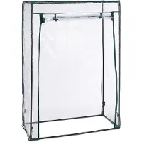 Relaxdays 2 serres à tomates, acier et film PVC, dimensions : 150 x 100 x 50 cm, serre en film plastique pour jardin et balcon, transparente