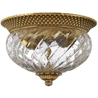 HINKLEY Plafonnier contemporain Plantation en laiton et verre bronze bruni, 2 points d'éclairage E27
