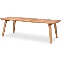 Casa Padrino Luxus Garten Esstisch Naturfarben 245 x 110 x H. 76 cm - Table de jardin rectangulaire en teck - Meubles de salle à manger - Meubles de jardin - Meubles de luxe - Qualité de luxe