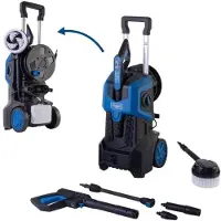 Scheppach SHD180 : Nettoyeur haute pression électrique, 2400 W, pression maximale de 180 bars, débit de 480 litres par heure, tuyau de 8 mètres, réservoir de détergent de 800 ml
