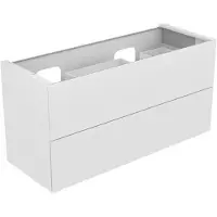 Keuco EDITION 11 Meuble sous-lavabo pour double lavabo encastré, 2 tiroirs frontaux, avec éclairage LED, 1400x700x535mm, 31264180100