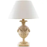 Casa Padrino Luxus Barock Tischlampe Antik Beige / Weiß Ø 23 x H. 51,5 cm - Lampe de bureau somptueuse de style baroque avec abat-jour - Qualité de luxe - Italy