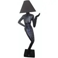 Casa Padrino Lampadaire de luxe Dame Noir H. 187 cm