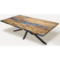 Casa Padrino Table de salle à manger de luxe marron / bleu / noir 250 cm
